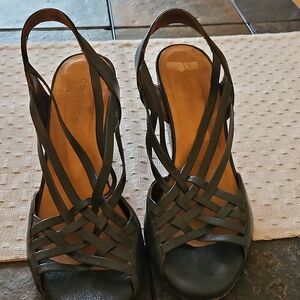 COCLICO Women's Navy Strappy Heels